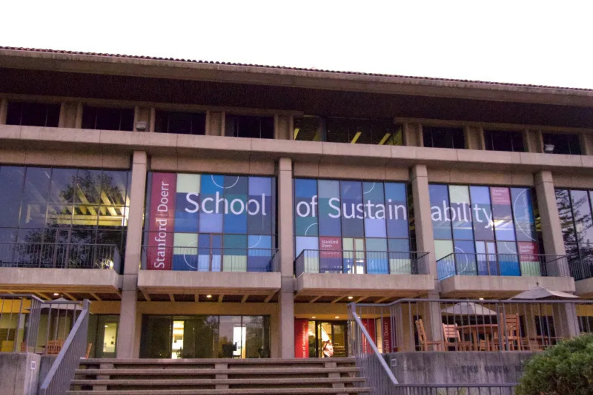 Mitchell Building with Sustainability logo